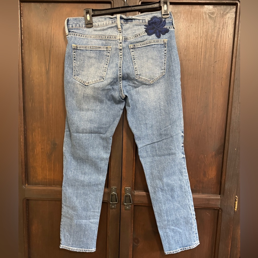 Gap 1969 Blue Floral Embroidered Jeans women’s size 28 - Picture 2 of 12